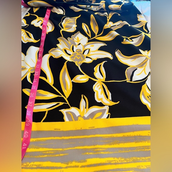 Phase 7 Seven sleeveless sheath dress size 10 Yellow Black floral midi EUC - Picture 7 of 12